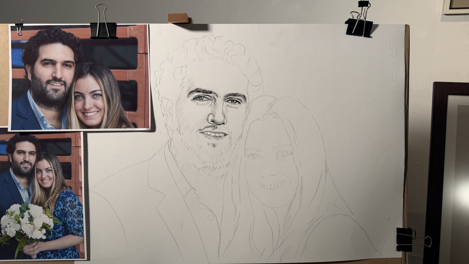 Xi y Edu Portrait Progression 03 - Progresión del Dibujo 03 - Rafael Corro