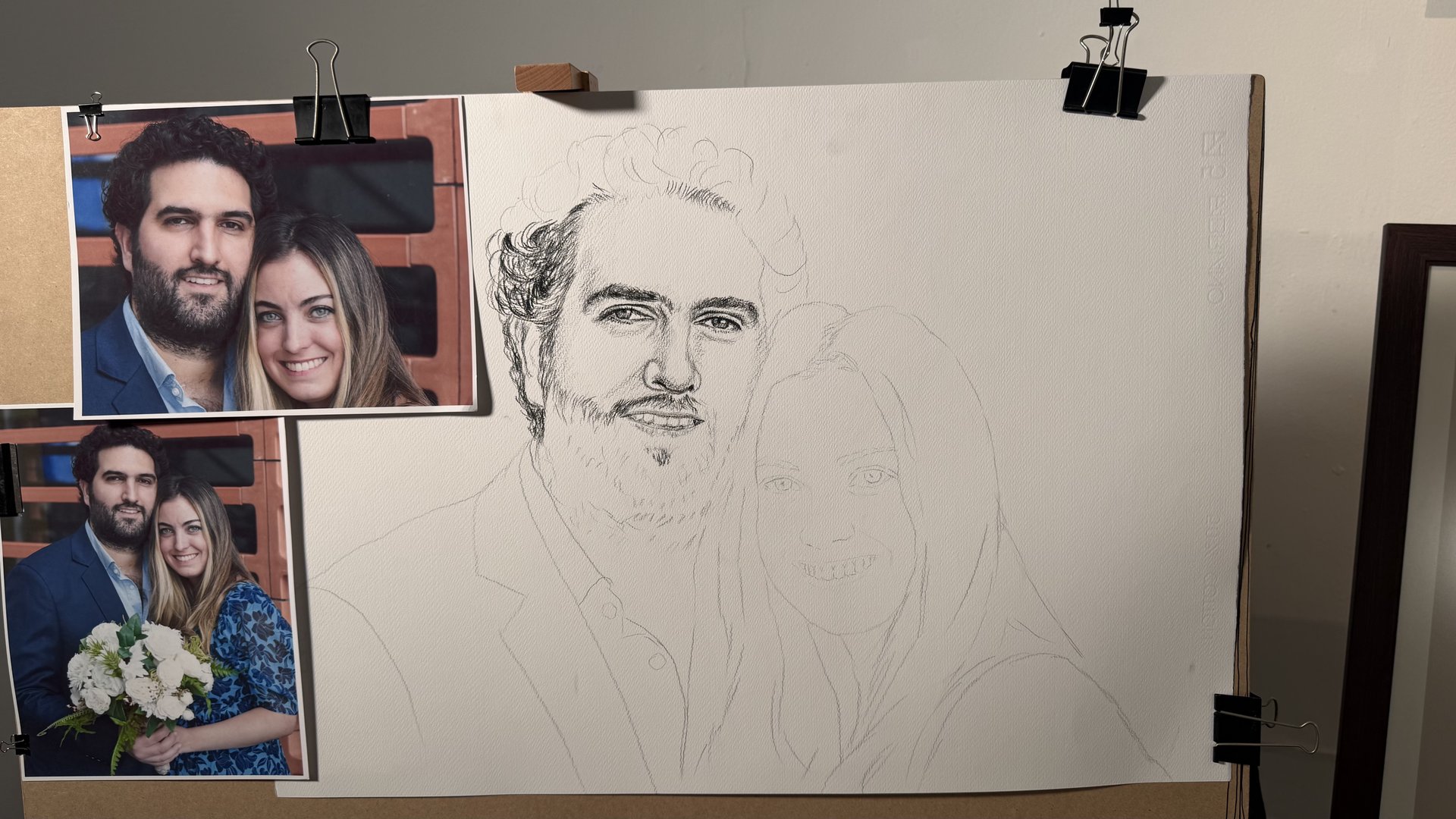 Xi y Edu Portrait Progression 04 - Progresión del Dibujo 04 - Rafael Corro