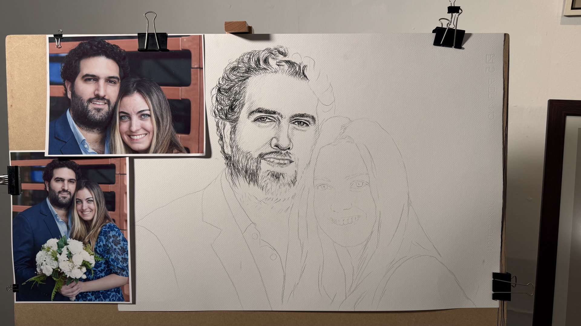 Xi y Edu Portrait Progression 05 - Progresión del Dibujo 05 - Rafael Corro