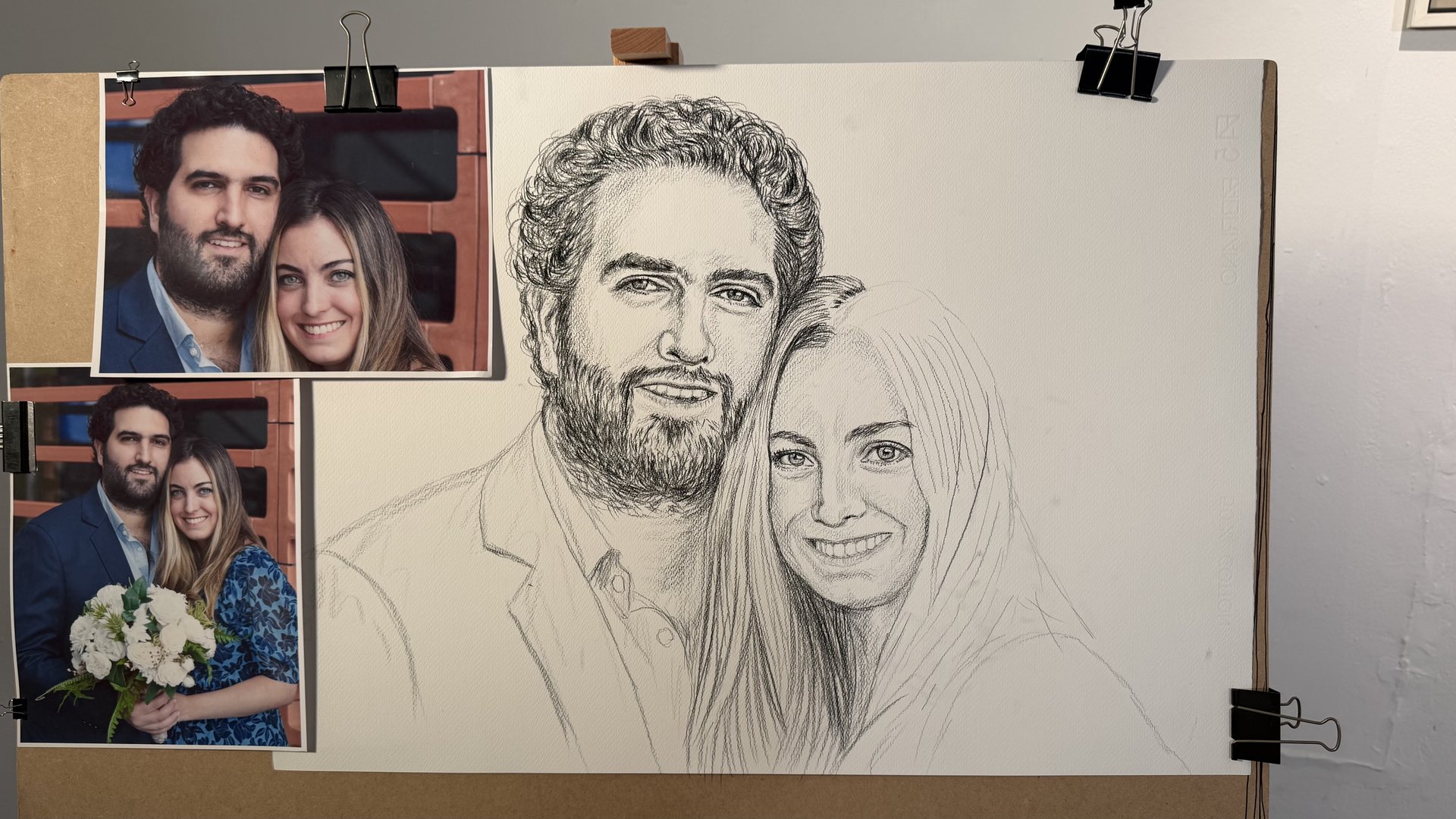 Xi y Edu Portrait Progression 11 - Progresión del Dibujo 11 - Rafael Corro