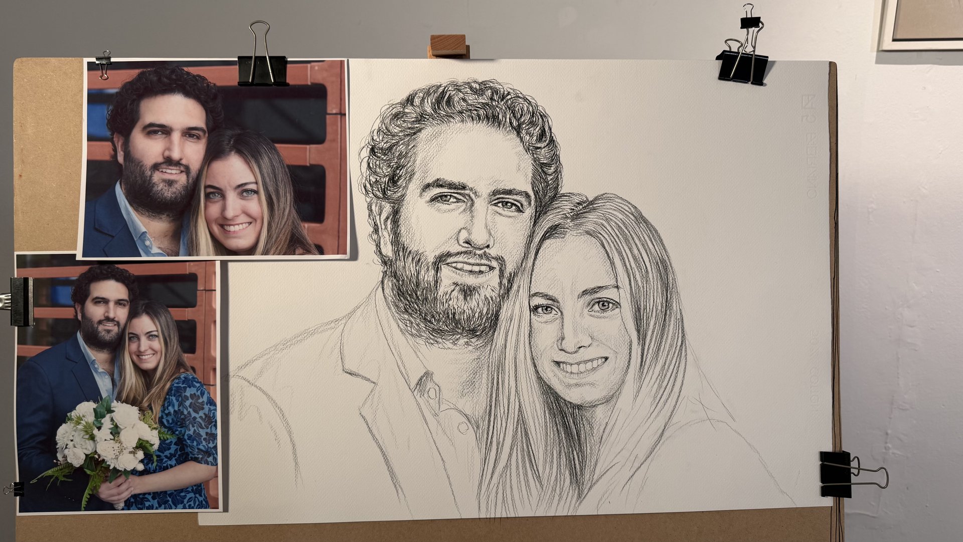 Xi y Edu Portrait Progression 13 - Progresión del Dibujo 13 - Rafael Corro