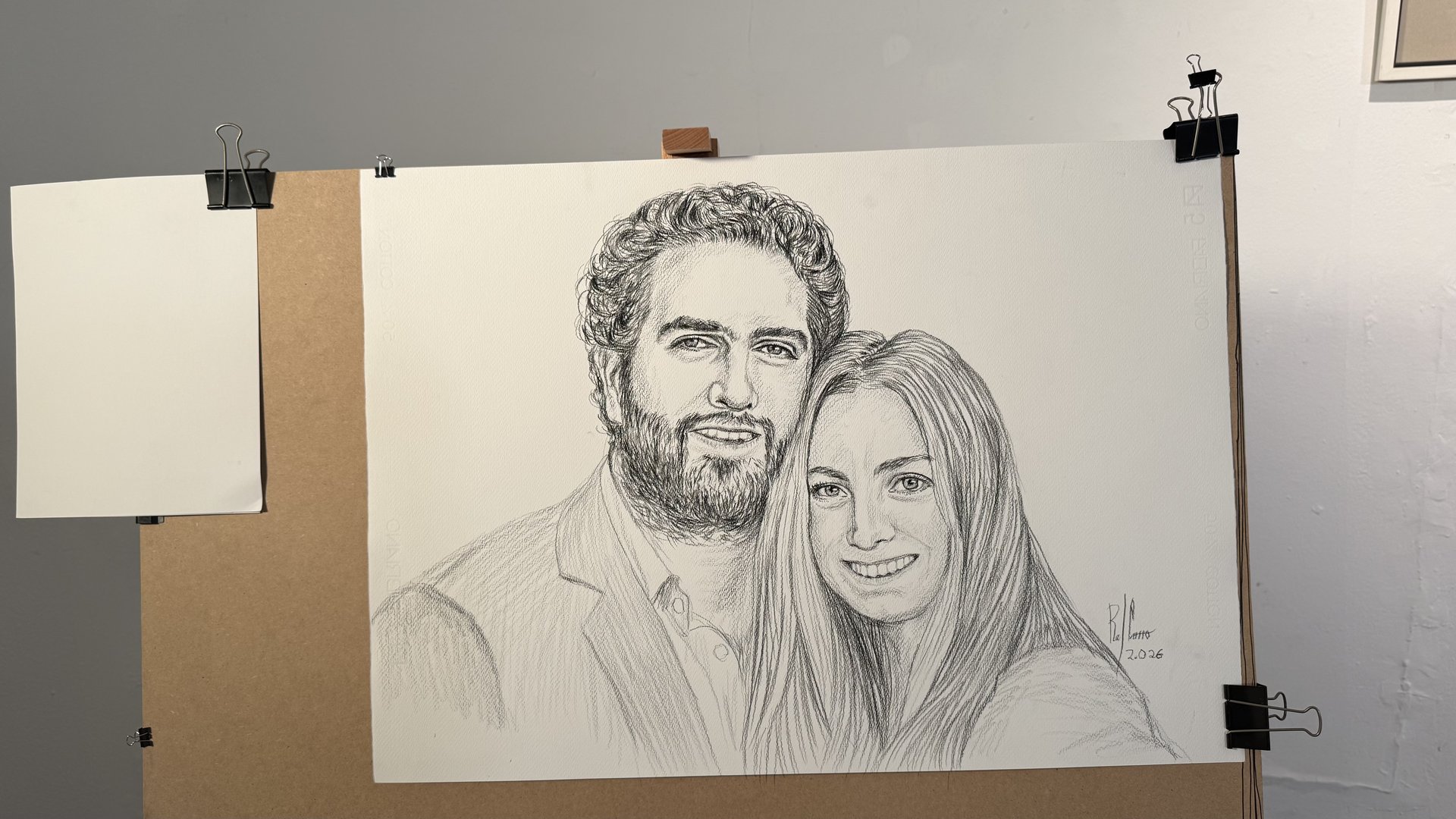 Xi y Edu Portrait Progression 16 - Progresión del Dibujo 16 - Rafael Corro