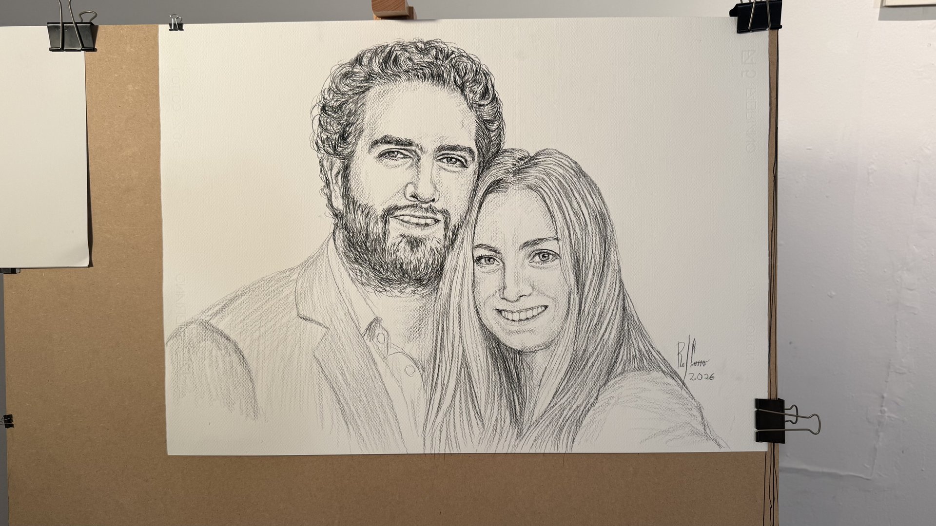 Xi y Edu Portrait Progression 17 - Progresión del Dibujo 17 - Rafael Corro