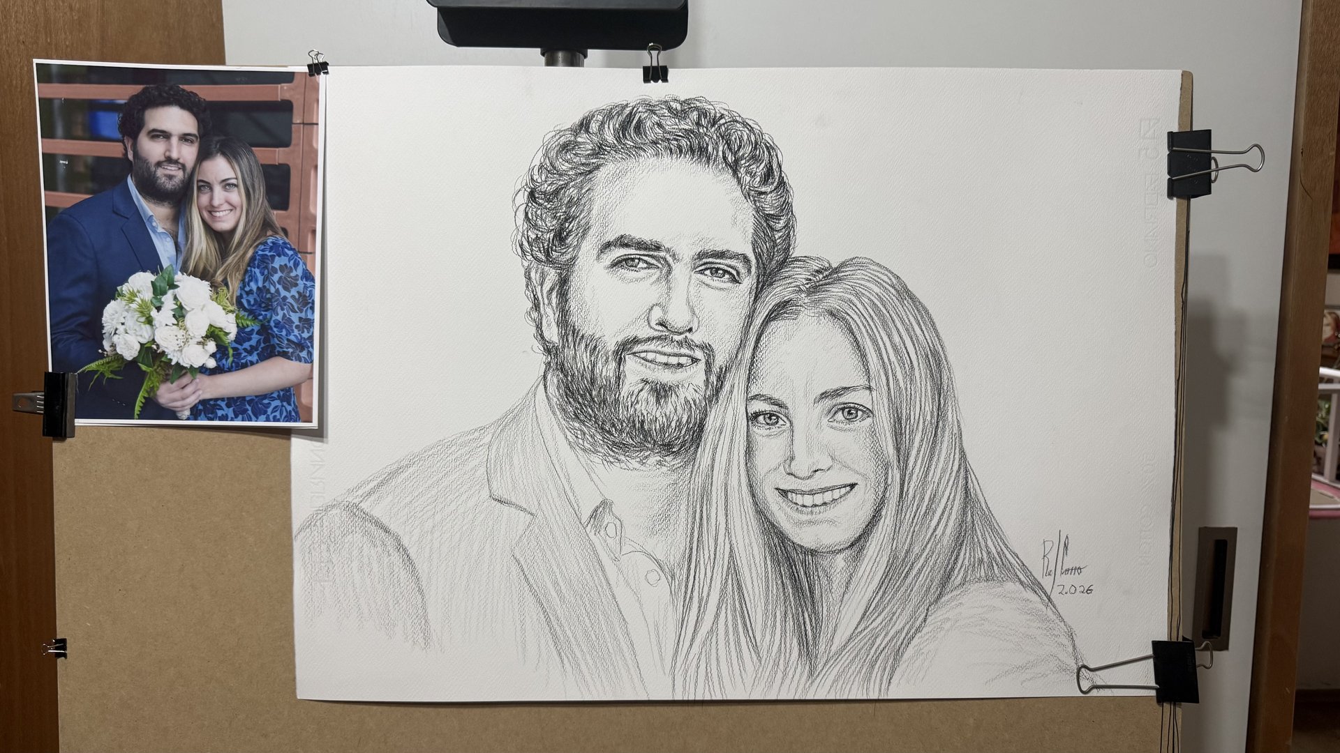 Xi y Edu Portrait Progression 18 - Progresión del Dibujo 18 - Rafael Corro